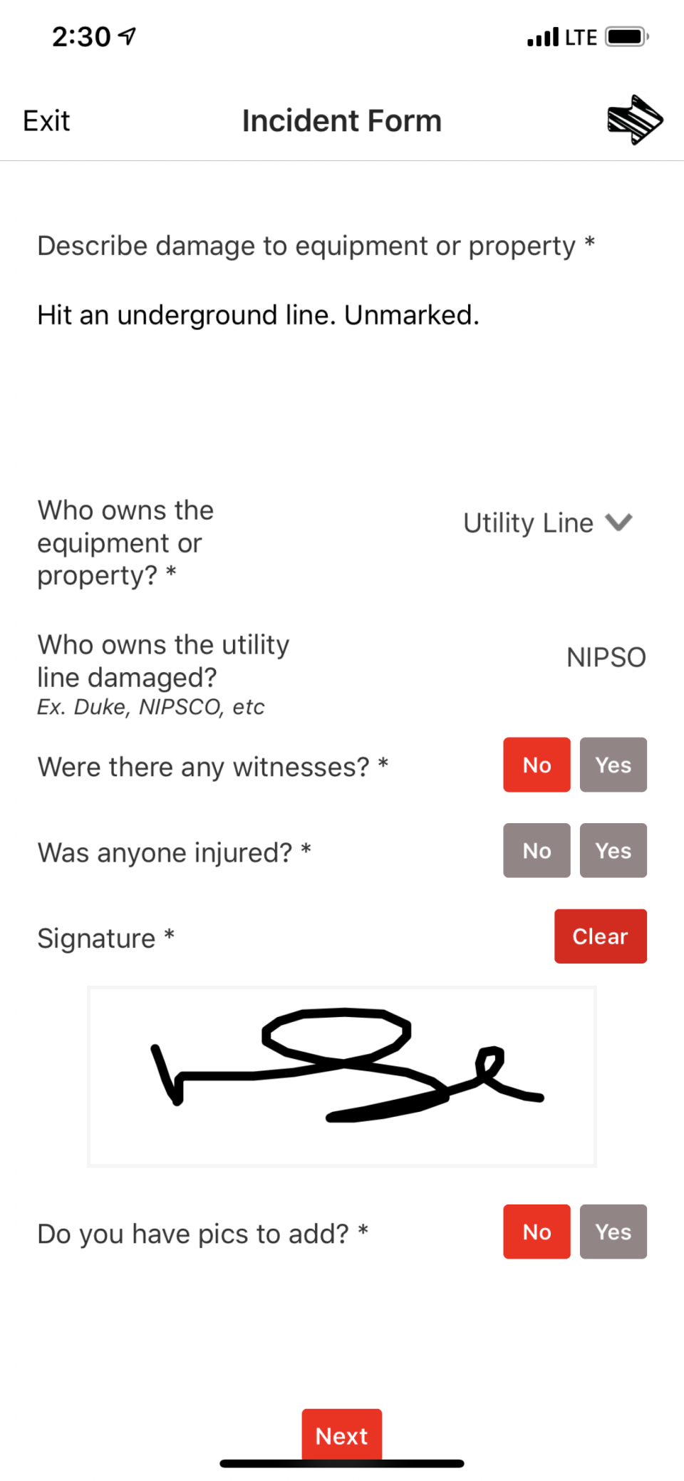 screenshot of eForms Mobile